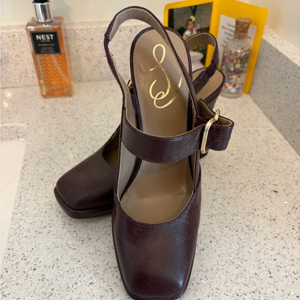 Sam Edelman Elegant Brown Slingback Heels